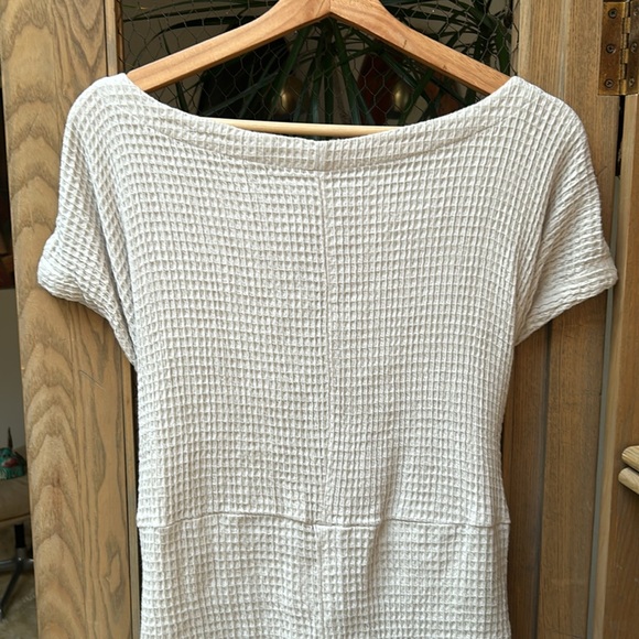 Free People Cream Pull Me In Waffle Knit Romper - Picture 14 of 14